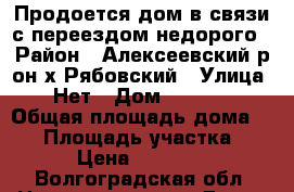 Продоется дом в связи с переездом недорого › Район ­ Алексеевский р-он х Рябовский › Улица ­ Нет › Дом ­ 220/2 › Общая площадь дома ­ 53 › Площадь участка ­ 30 › Цена ­ 350 000 - Волгоградская обл. Недвижимость » Дома, коттеджи, дачи продажа   